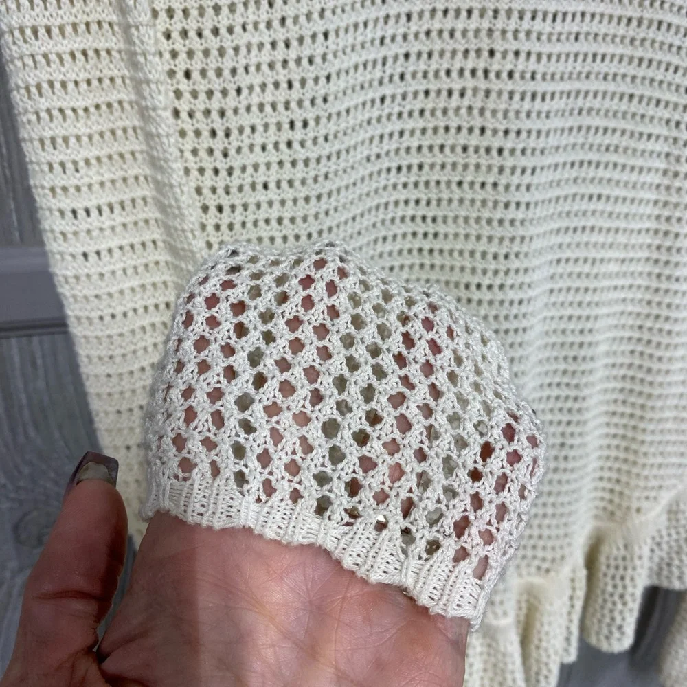 Anthropologie Angel Of The North Crochet Sweater EUC Oversized Size Small - Picture 7 of 7